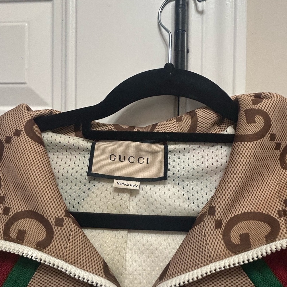 Gucci Beige and Brown GG Logo Jacket Size L/40 (Unisex) - Picture 7 of 11